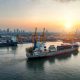 Cargo ship coming into port