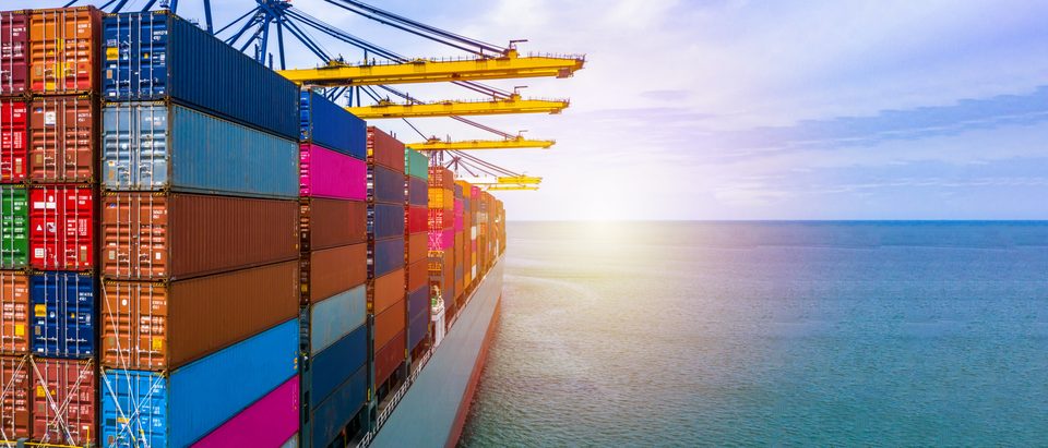 Cargo Ship in Ocean