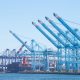 A photo of the California United Terminal at the Port of Los Angeles, Americas Port and the premier gateway for international commerce, located in San Pedro Bay.