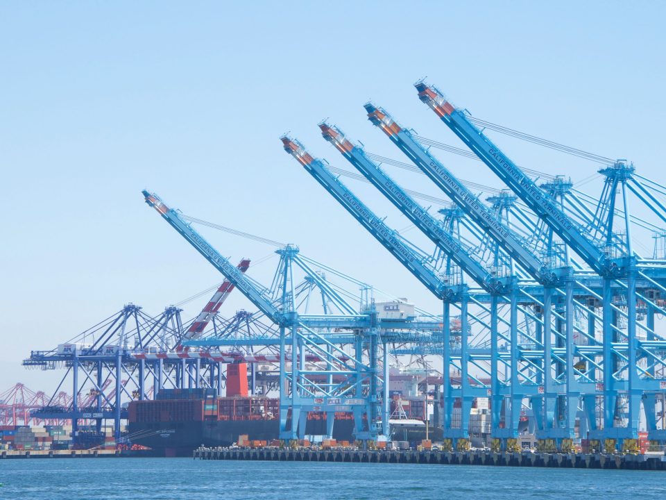 A photo of the California United Terminal at the Port of Los Angeles, Americas Port and the premier gateway for international commerce, located in San Pedro Bay.